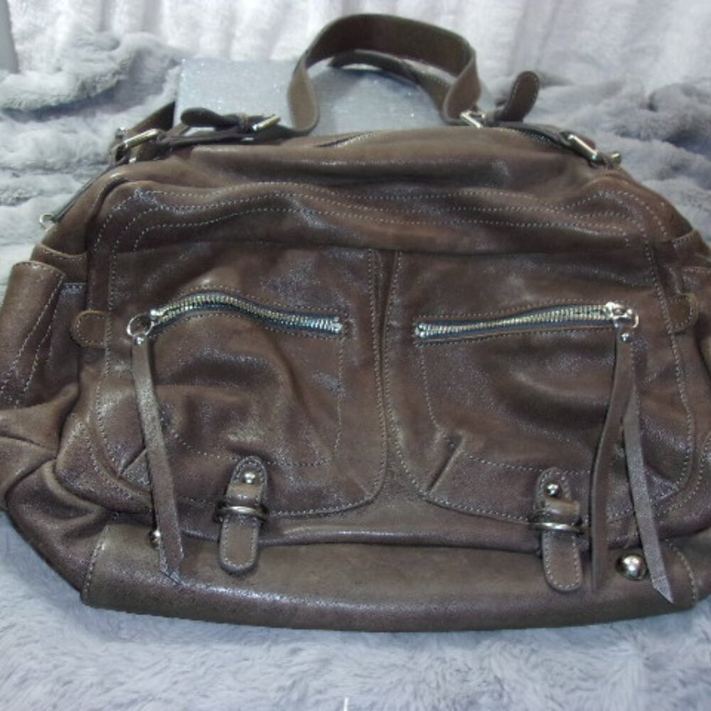 E-95 SORIAL (NEW YORK) BROWN LEATHER SHOULDER BAG